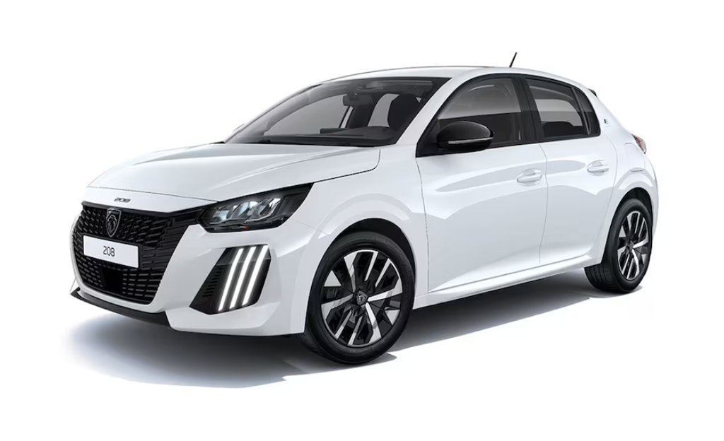 Peugeot 208 hybride 2026 en location à Casablanca — nouveaux Blanc, Noir ou Gris